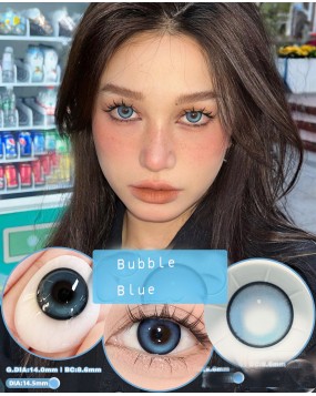 Bubble Blue|6-Month disposable color contact lenses