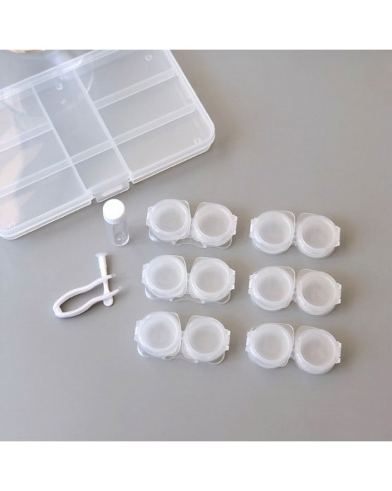  Transparent Contact lens holder box 12 grids/6pairs 