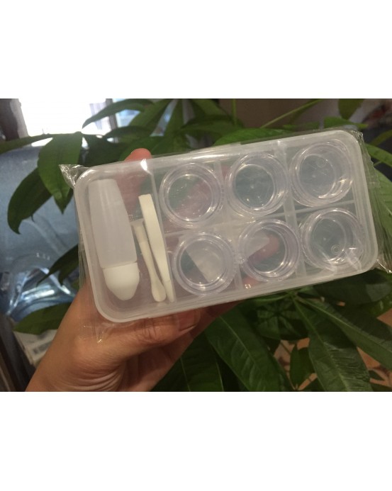  Transparent Contact lens holder box 6 grids