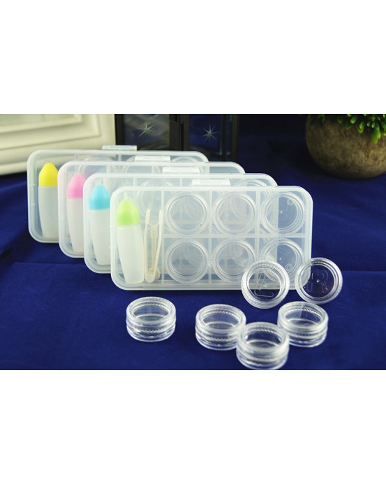 Transparent Contact lens holder box 6 grids