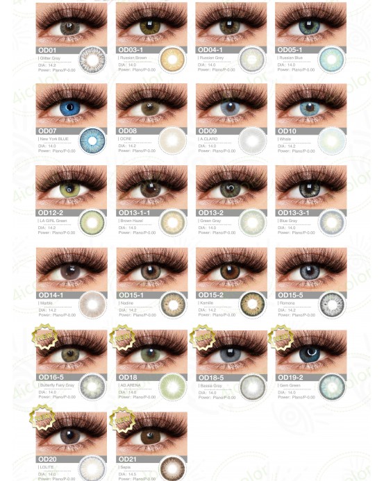 1 box/5 pairs color contact lenses 
